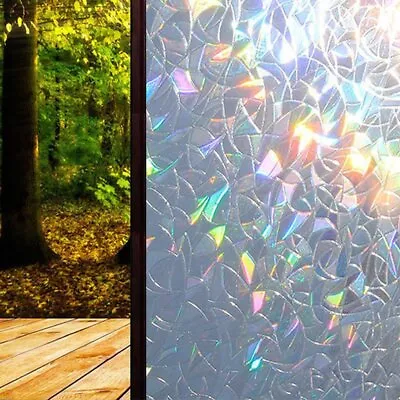 Rainbow 3D Reflective Window Film Decorative Privacy Static Clings Glass Sticker • $15.48