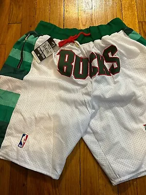 Hot Milwaukee Bucks Men  White Swing Basketball Pocket Shorts XL • $24