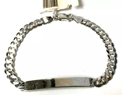 (MA6) Men's 925 Sterling Silver 8.8g  8  Curb Link ID Bracelet - 6.1mm • $62.50