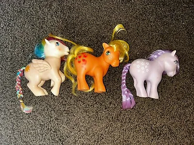 LOT 3 Vtg 80s MLP My Little Pony Blossom Starshine Rainbow Applejack 1982 1983 • $13.99