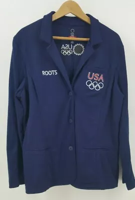 $44.99 • Buy Roots Olympic Official Outfitter USA Team Blazer Jacket Unisex Large Navy Blue