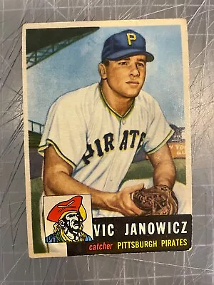 1953 Topps #222 Vic Janowicz Pittsburgh Pirates Baseball Card Vg/ex • $30