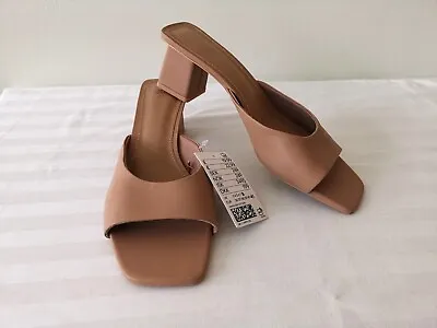 H & M Beige Mule Sandals EU Size 41 UK Size 7 Fit BNWTS • £9