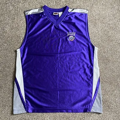 Vintage Mens XL Iron Knights Athletics Utah Jazz Purple Jersey Polyester Shirt • $25