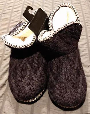 NWT Womens Muk Luks Leigh Slippers  Large 9-10 Purple Fairisle -4664 • $17.24