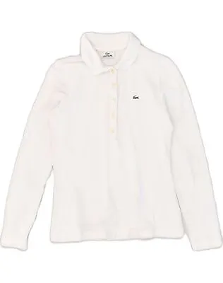£18.38 • Buy LACOSTE Womens Long Sleeve Polo Shirt Size 38 Medium White Cotton QN01
