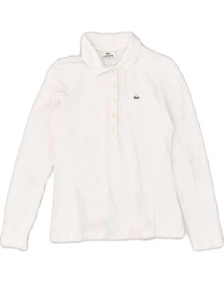 £18.38 • Buy LACOSTE Womens Long Sleeve Polo Shirt Size 38 Medium White Cotton QN01