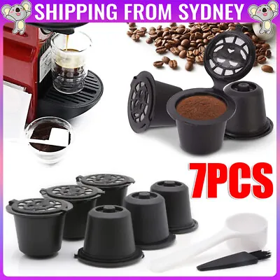 7PCS For Nespresso Maker Machine Refillable Reusable Coffee Filter Capsule Pods • $14.95