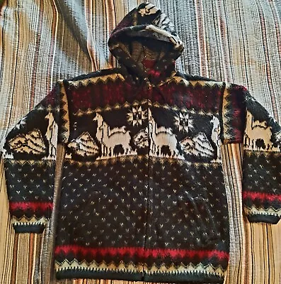 Native Textil Ecuador Small Alpaca Blend Zippered Hoodie - EXCELLENT Condition  • $25