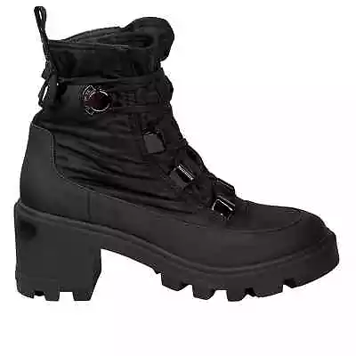 Moncler Cheryne Lug Sole Hiker Boot Lace Up Combat Chunky Heel Black Italy 9 39 • $495