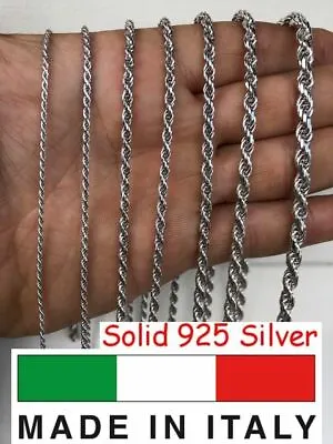 Men's Women's Real Solid 925 Sterling Silver Rope Chain 1.5-5mm 16 -30  ITALY • $21.67