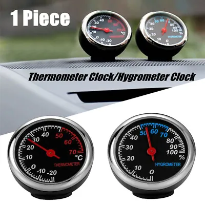 £7.20 • Buy Black Car Thermometer Hygrometer Quartz Clock For Dashboard Ornament Accessories