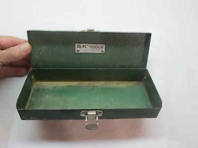 Vintage S-K Tools Green Metal Toolbox 8.5 X 3.5  X 1-3/4  Made In USA Tool Box • $19.95