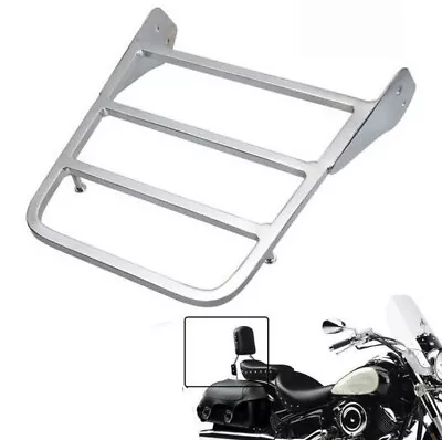 $40.03 • Buy Chrome Rear Sissy Bar Luggage Rack For Yamaha V-Star 400 650 1100 XVS Classic
