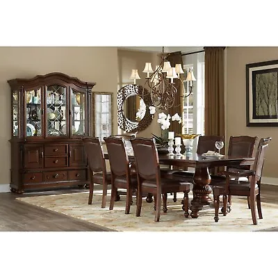 NEW Formal Dining Brown Cherry  79 -103  Extendable Table & Chairs Traditional • $2499.99