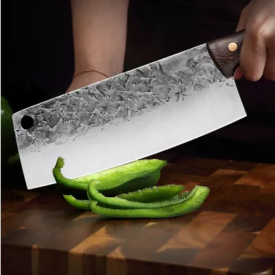 7.5 Inch Handmade Traditional Chinese Forged Chef Kitchen Knife Cleaver Slicing • $44.79