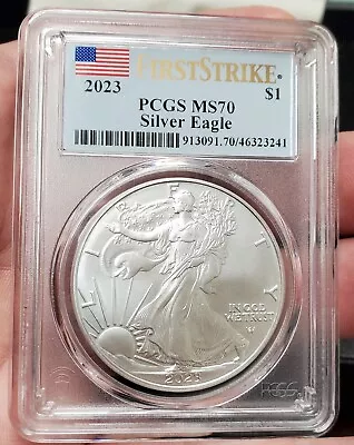2023 American Silver Eagle Dollar Coin PCGS Ms70 First Strike • $53