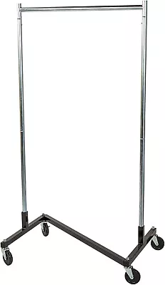 $68.97 • Buy Clothing Clothes Rack Z-Truck Rolling Locking Casters 68  X 36  Single Rail