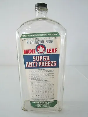Maple Leaf Super Anti-Freeze Glass Bottle Tin Can Oil Gas Advertising Sign Motor • $50