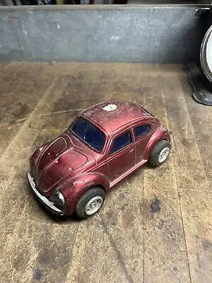Vintage Old Metal Pressed Steel Tin Toy Red VW Volkswagen Bug Beetle Car Japan • $29.99