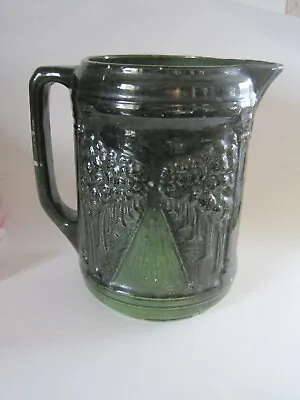 McCoy Pitcher Dark Green Large Vase  Trees 9 1/2  • $39.97