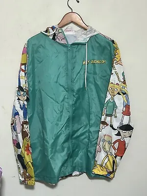 Hey Arnold Windbreaker Jacket Men’s L Nickelodeon VTG 90s Cartoon Characters • $57