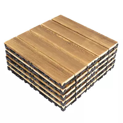 11/22/33pcs Deck Tile Interlocking Wood Flooring Pavers Tiles Outdoor 12''x 12'' • $34.99