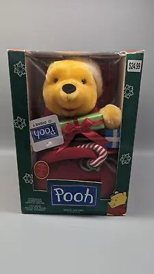 Telco Motion-ette Vintage Winnie The Pooh Christmas Plush Toy • $12.95