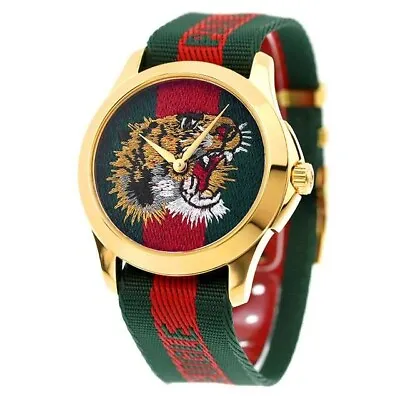 Gucci G-Timeless Men's Red And Green Dial Quartz Watch - YA126491 ($870 MSRP) • $439.99