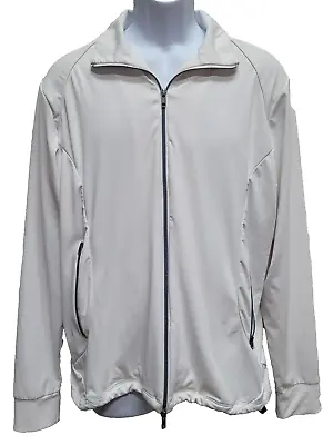 Greg Norman Jacket Mens M White Golf Full Zip Play Dry Fit • $19.95