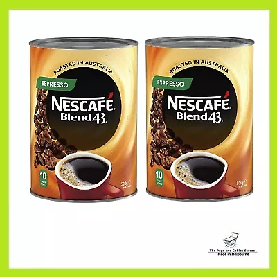 2x Nescafe Blend 43 Espresso Instant Coffee (500g Each Tin Total 1kg) • $45