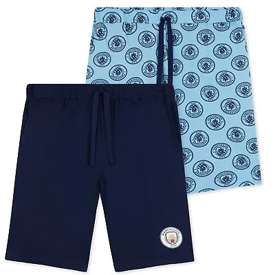 Manchester City F.C. Mens Shorts 2 Pack Cotton Lounge Shorts Man City Gifts • £12.49