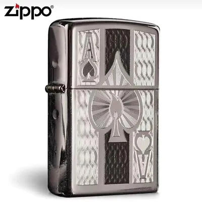 $65.95 • Buy ZIPPO Lighter LUCKY ACE High Polish Chrome GIFT BOXED 100% GENUINE