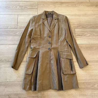 Cabi Treasure Hunter Tan Khaki Steampunk Cotton Trench Coat Size M • $35