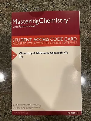 Mastering Chemistry Access Code And E-Textbook • $30