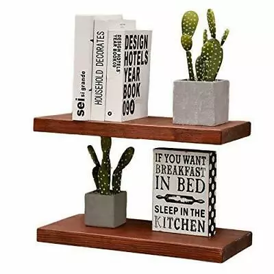 WELLAND 2 Set Allen 8  Deep Floating Shelves Reclaimed Wood Wall Shelf Rustic... • £51.07