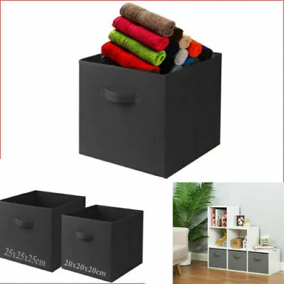 Foldable Storage Box Collapsible Canvas Drawer Organiser Fabric Cube Toys Cloth • £5.99