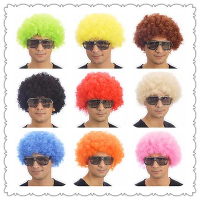 10 Colours Curly Afro Fancy Dress Funky Wig Disco Clown Mens/Ladies Costume  • £3.45