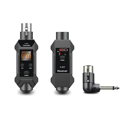 Plug-on Microphone Wireless System XLR Transmitter+ Receiver + 6.35mm Adapter A • $49.96