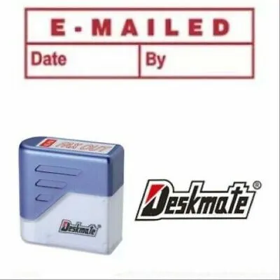 { E-Mailed } Deskmate Red Pre-Inked Self-Inking Rubber Stamp{ PAID }{ COPY } • £6.81