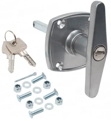 BIRTLEY T BAR Lock Handle Locking Canopy Garage Door HASKINS EASY FIX SILVER • £16.45