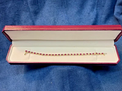 18K Ruby And Diamond Tennis Style Bracelet 7  • £237.96