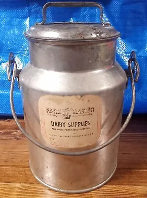 Vintage Milk Cream Can Farm Master Dairy Supplies Sears And Roebuck 4 Quarts • $49.99