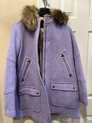 J. Crew Chateau Parka Italian Stadium Wool Coat Sz 4 Heather Purple NWT • $238.33