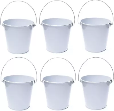 6 Pack Small Metal Buckets With Handles Galvanized Pails For Centerpieces 3 In • $9.79