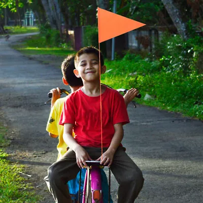 6pcs Mini Lion Bike Safety Flag Orange Pennant For Bicycle & Electric Car • $10.65