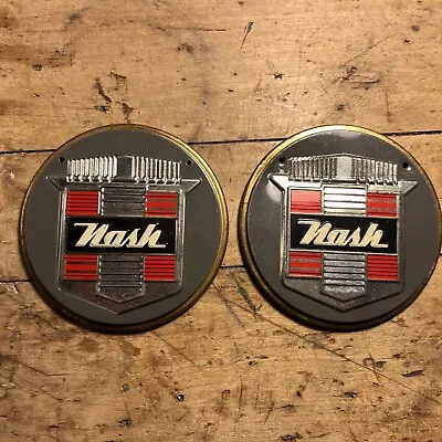 Vintage Nash Cars 3  Emblem Round Tin Embossed Decal Advertisement England Lot 2 • $30