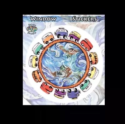 $4.20 • Buy Window Sticker Decal 13 Vw Buses Driving Around Earth Hippie Deadheads New