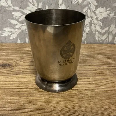 Military Silver Plate Walker And Hall Tankard Robin Hood Foresters 1931 • £35.85