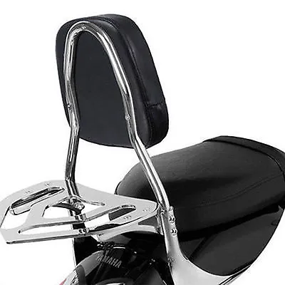 Back Motorcycle Backrest Bar Backrest Cushion Back Seat Pad For Harley Yamaha • $14.36